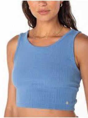 Blue Roxy Quicksilver Good Keepsake Crop Top Size M GUC crisscross back